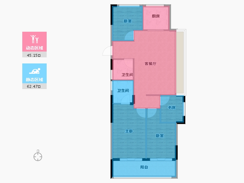 浙江省-台州市-绿城桂语江南府-98.40-户型库-动静分区