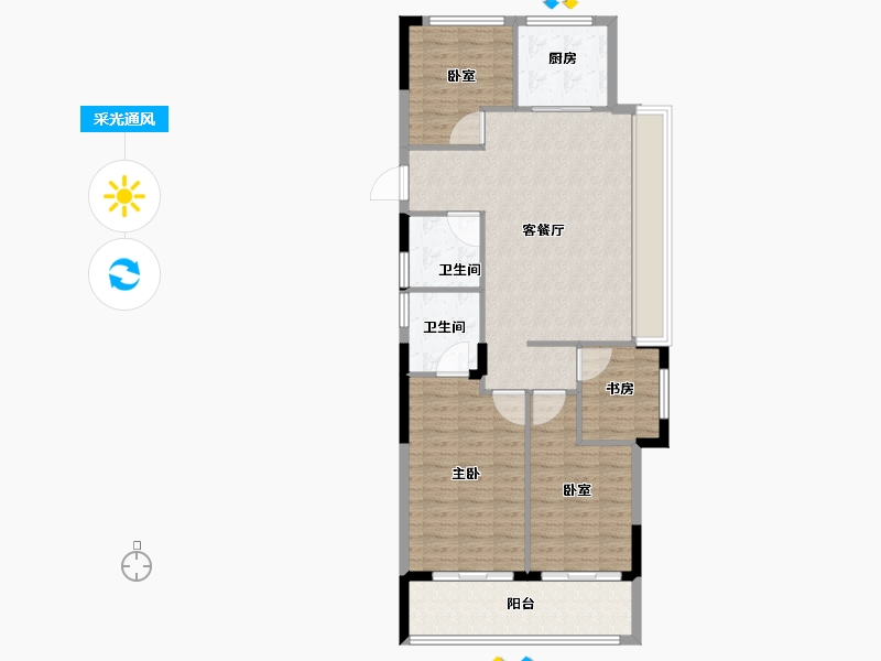 浙江省-台州市-绿城桂语江南府-98.40-户型库-采光通风