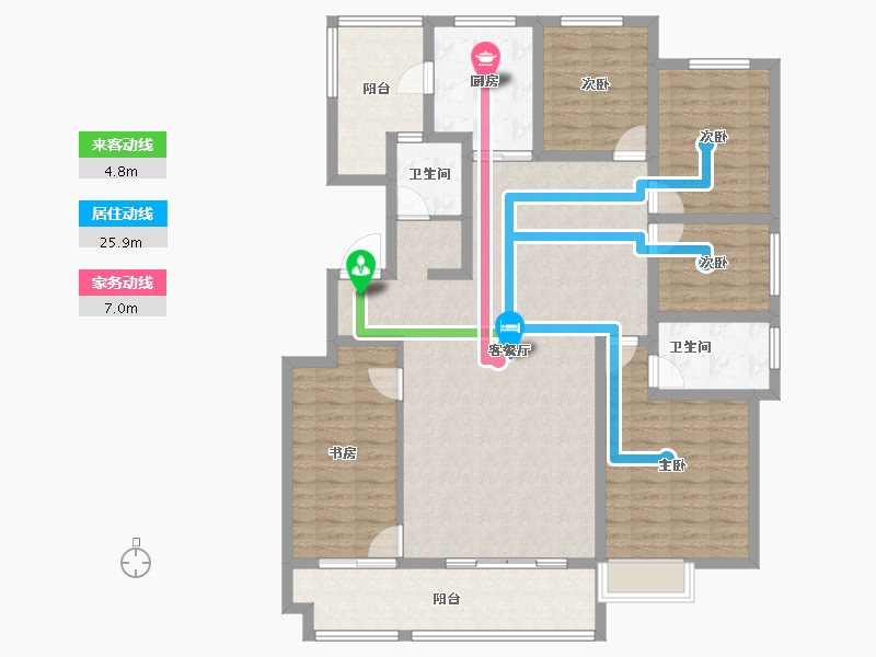 天津-天津市-沁园庭-137.20-户型库-动静线