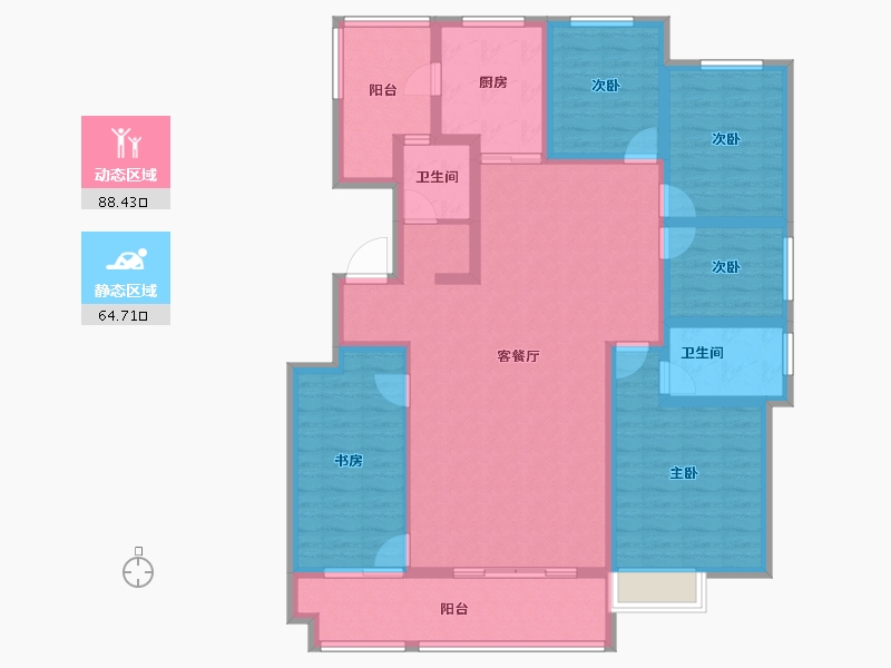 天津-天津市-沁园庭-137.20-户型库-动静分区