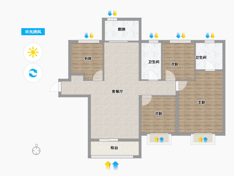 天津-天津市-台景誉峰-122.01-户型库-采光通风