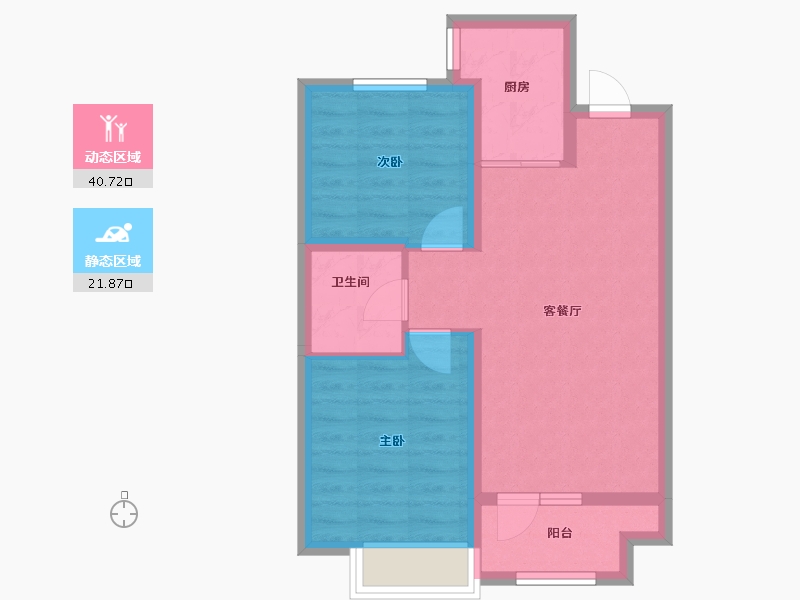 辽宁省-沈阳市-中梁金科玖禧-55.20-户型库-动静分区