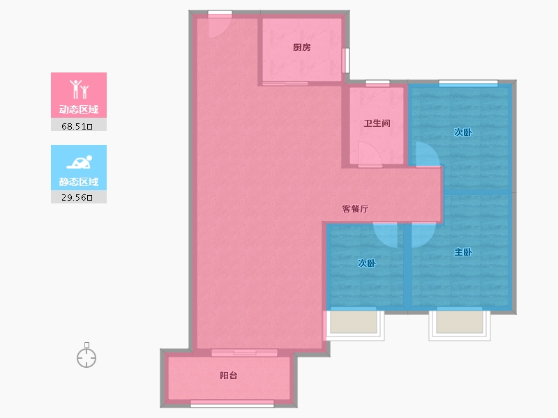 黑龙江省-哈尔滨市-新松·未来ONE-88.00-户型库-动静分区