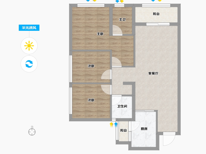 四川省-成都市-天悦世家-77.67-户型库-采光通风