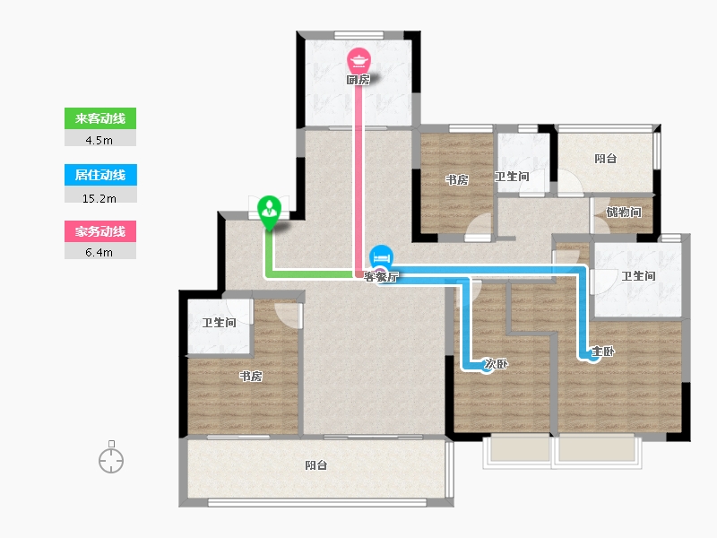 安徽省-合肥市-栢悦湾-140.21-户型库-动静线