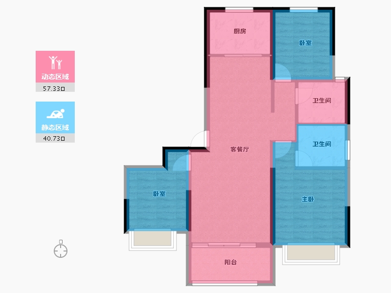 甘肃省-兰州市-远洋红星兰州天铂-88.00-户型库-动静分区