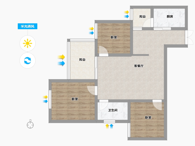 贵州省-六盘水市-大林城-76.79-户型库-采光通风