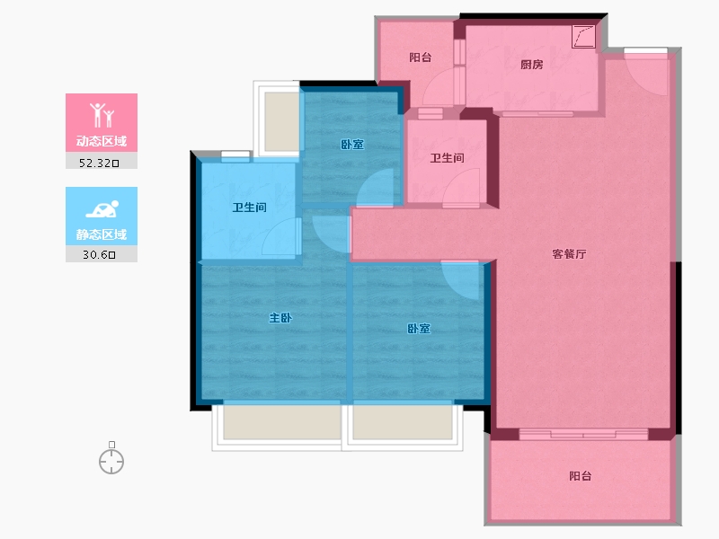 广东省-湛江市-华邦玥珑湾-74.38-户型库-动静分区