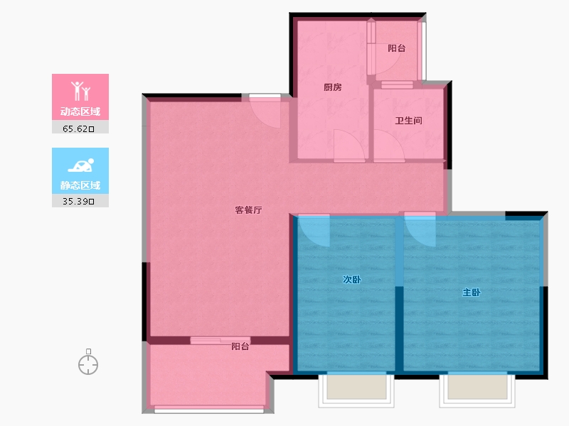 江苏省-苏州市-可逸兰亭-91.00-户型库-动静分区