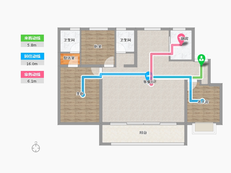 山东省-临沂市-房源·金域樾府-116.80-户型库-动静线