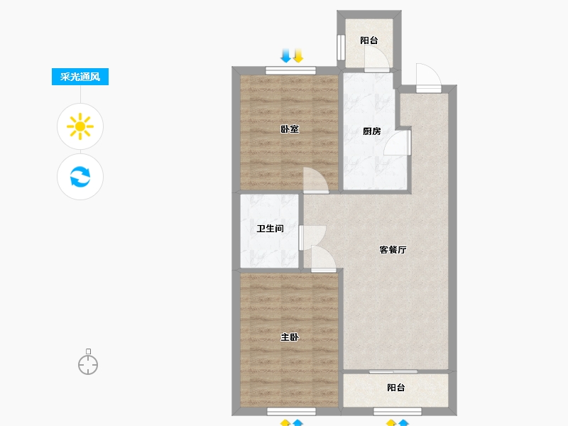 北京-北京市-融泽嘉园-70.00-户型库-采光通风