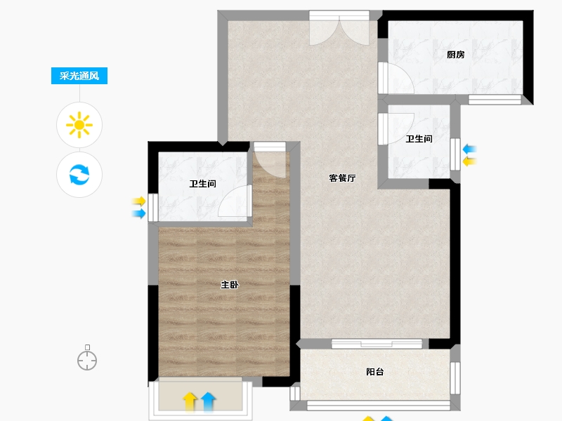 湖南省-湘西土家族苗族自治州-天玺壹号-60.78-户型库-采光通风