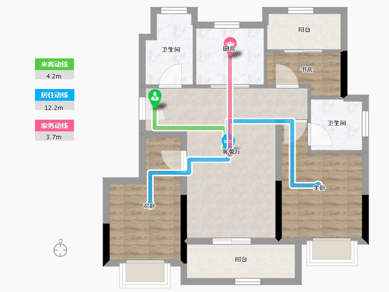 浙江省-宁波市-荣安春和景明-75.67-户型库-动静线