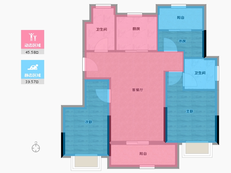 浙江省-宁波市-荣安春和景明-75.67-户型库-动静分区