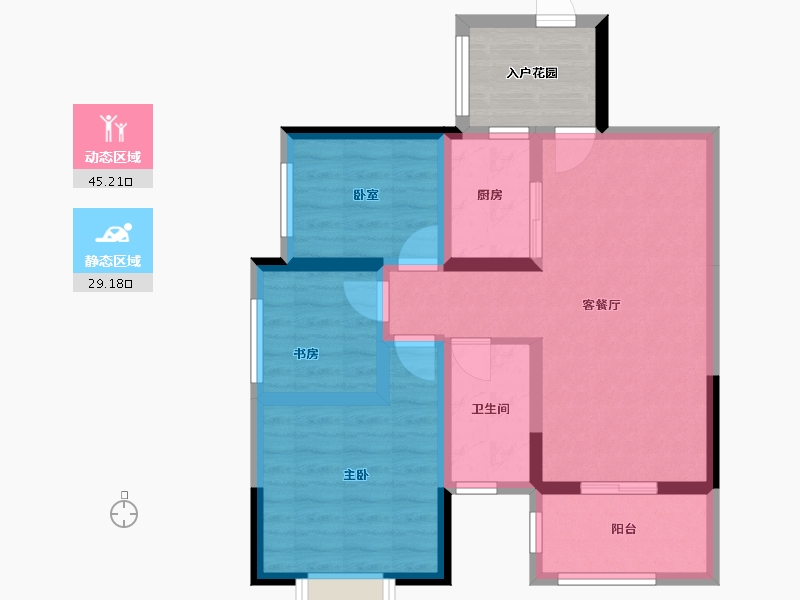 湖南省-长沙市-得瑟得瑟d-70.00-户型库-动静分区