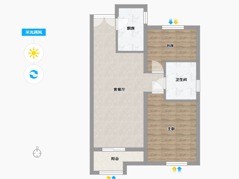 浙江省-金华市-现代城市花园-60.00-户型库-采光通风