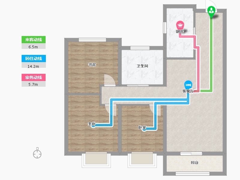 黑龙江省-哈尔滨市-中海观澜庭-87.21-户型库-动静线