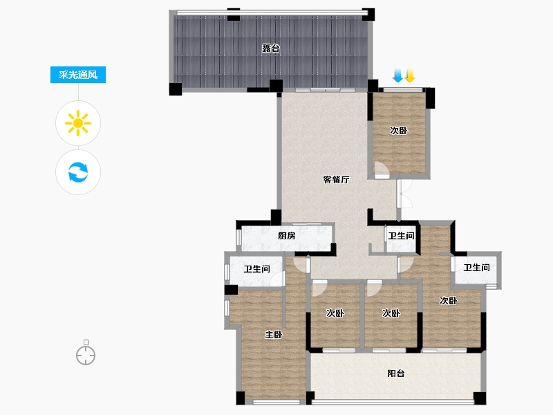 贵州省-六盘水市-城投·凤凰院景-188.60-户型库-采光通风