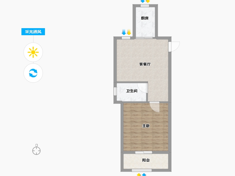 河南省-信阳市-金牛国际社区-52.60-户型库-采光通风