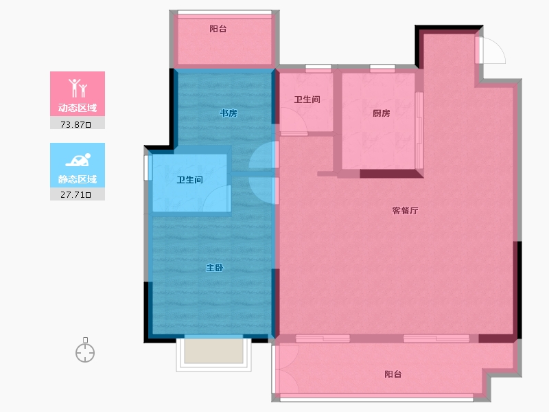 安徽省-合肥市-琥珀东澜赋-91.20-户型库-动静分区