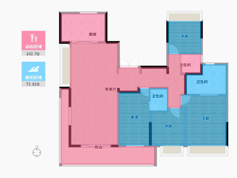 河南省-信阳市-上坤·云湖壹号-158.41-户型库-动静分区