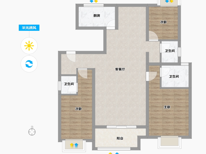 江苏省-南京市-和凤镇凤凰园.-98.44-户型库-采光通风