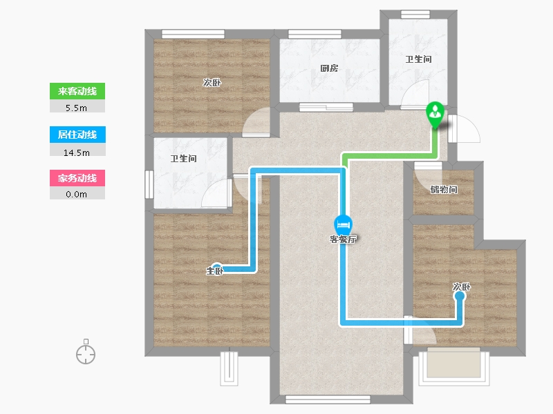 天津-天津市-嘉泰翰林学府-78.12-户型库-动静线