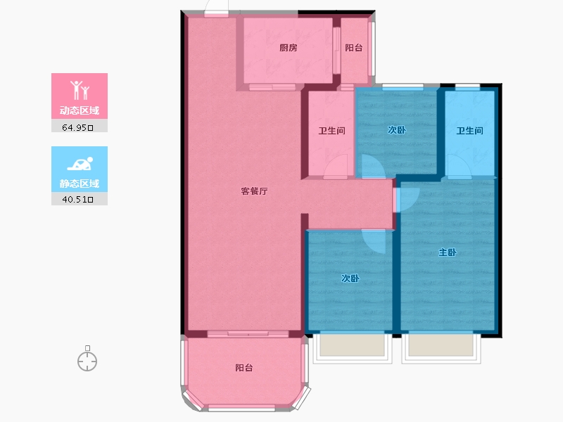 云南省-玉溪市-宁海盛景-94.33-户型库-动静分区