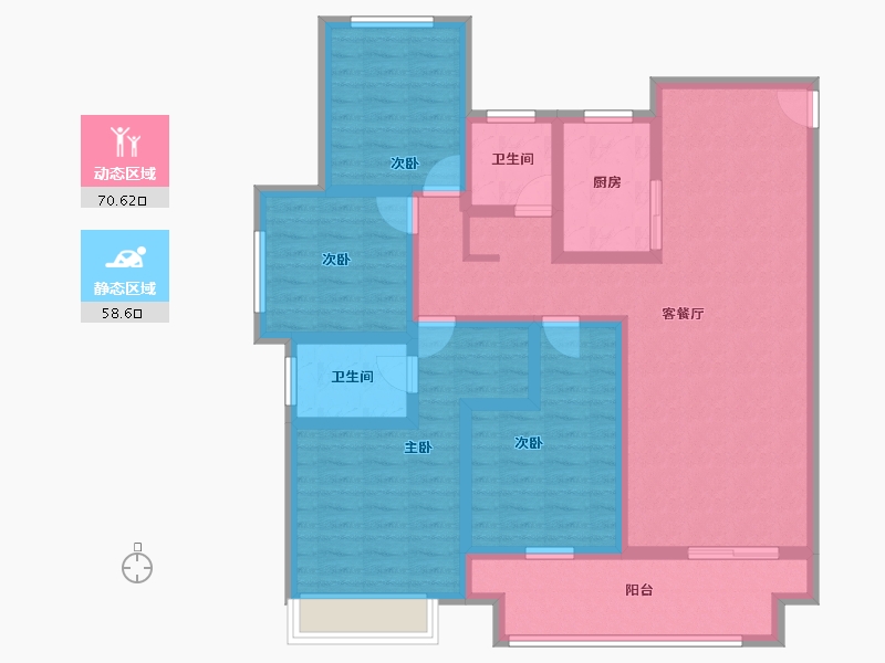 河南省-洛阳市-绿都中梁河风雅叙-113.70-户型库-动静分区