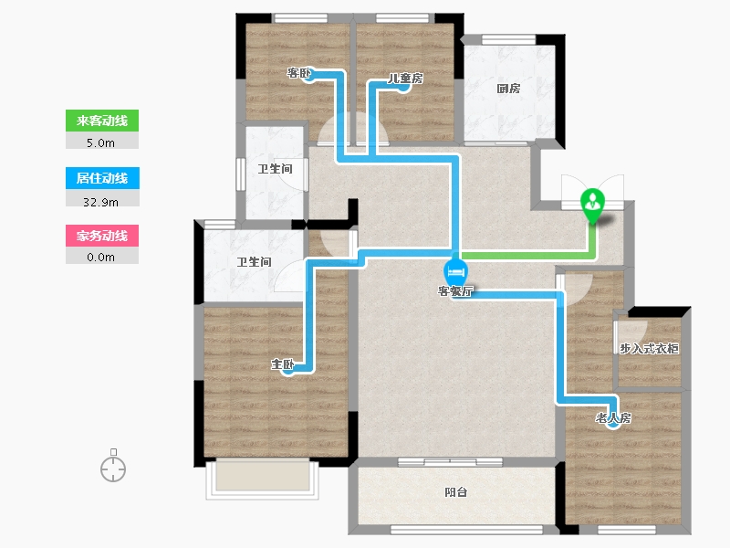 江苏省-徐州市-徐州富春山居-114.40-户型库-动静线