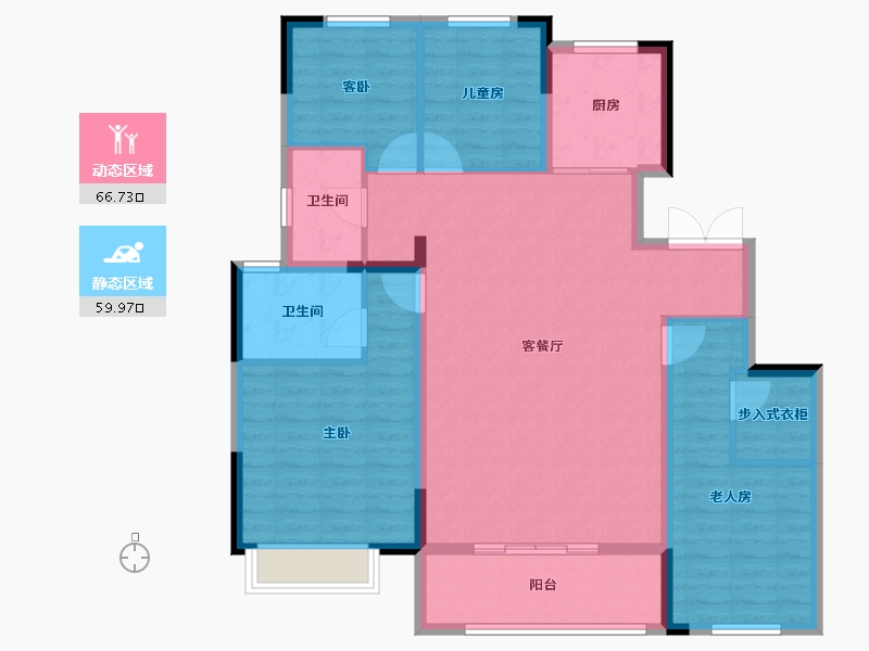 江苏省-徐州市-徐州富春山居-114.40-户型库-动静分区