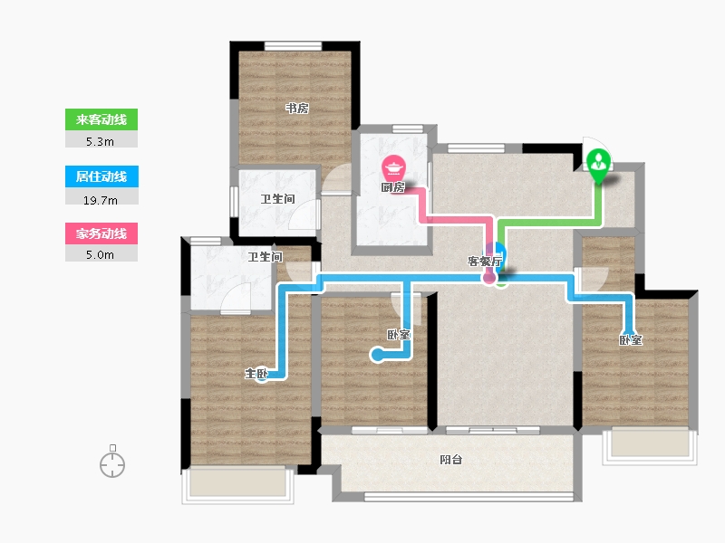 河南省-信阳市-上坤·云湖壹号-114.00-户型库-动静线