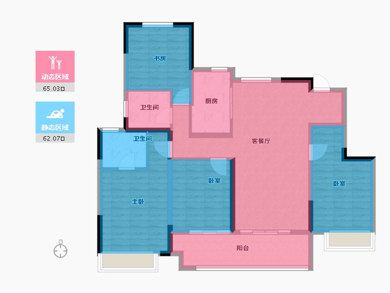 河南省-信阳市-上坤·云湖壹号-114.00-户型库-动静分区