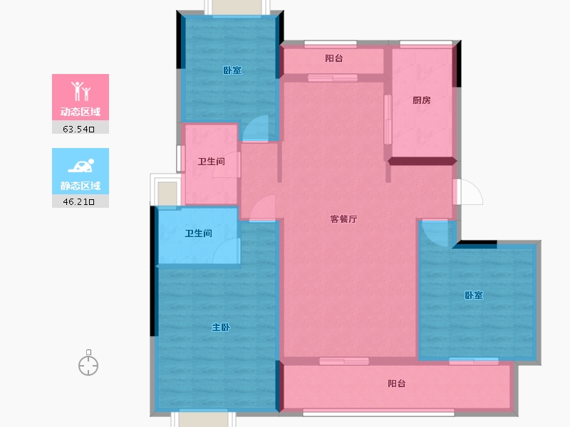 广东省-佛山市-中海雍景熙岸-98.40-户型库-动静分区