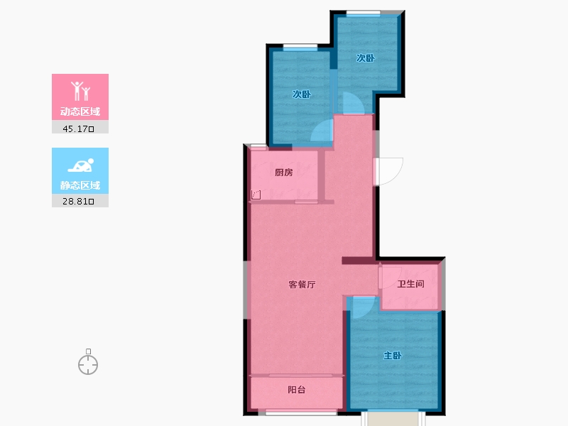 北京-北京市-京澜誉府-65.30-户型库-动静分区