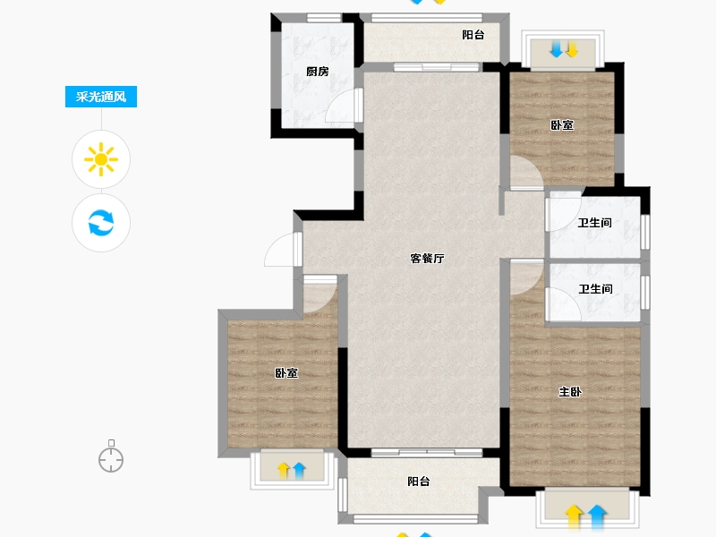 河南省-信阳市-京华苑-101.00-户型库-采光通风