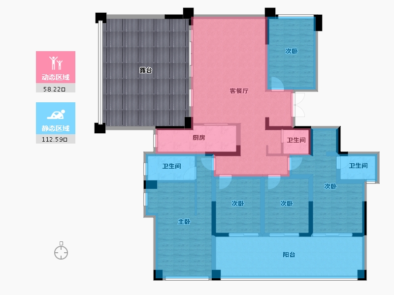 贵州省-六盘水市-城投·凤凰院景-188.28-户型库-动静分区