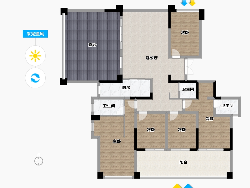 贵州省-六盘水市-城投·凤凰院景-188.28-户型库-采光通风