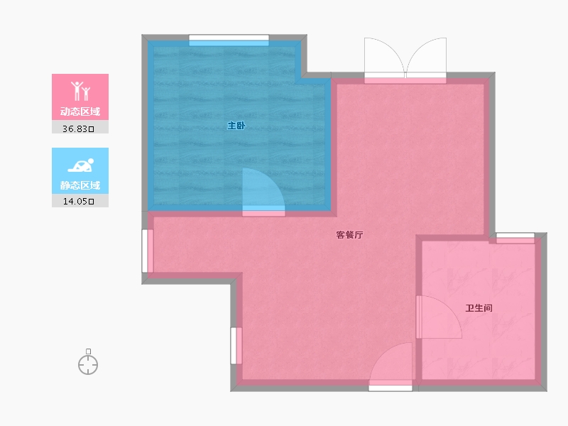 浙江省-嘉兴市-星海小镇-46.00-户型库-动静分区