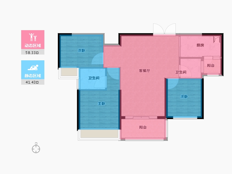 湖南省-湘西土家族苗族自治州-天玺壹号-90.23-户型库-动静分区