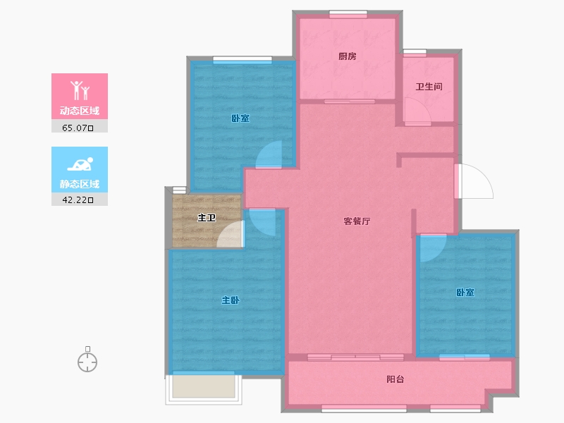 山东省-泰安市-特钢西区-100.80-户型库-动静分区