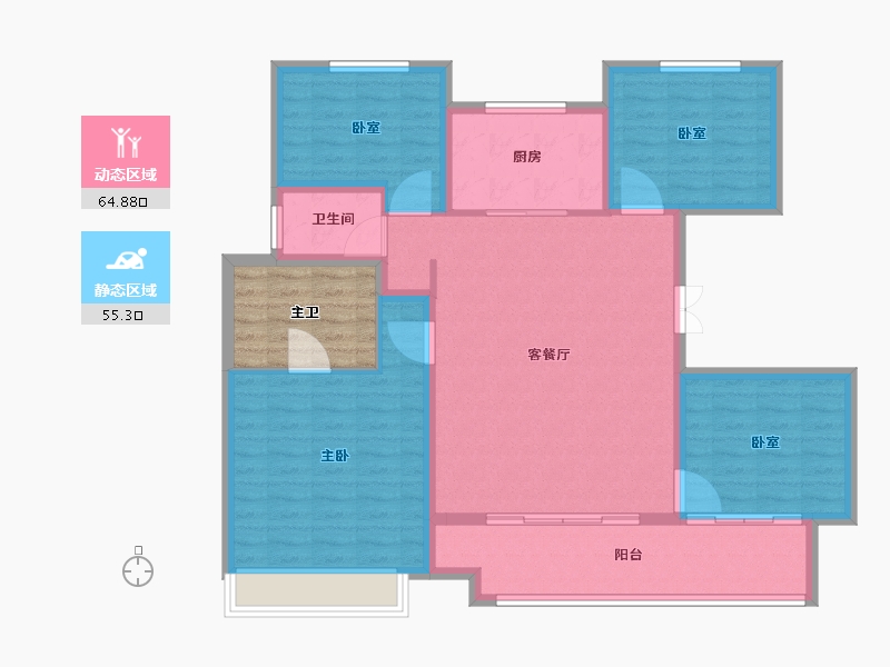 山东省-泰安市-泰安雍锦府-116.01-户型库-动静分区