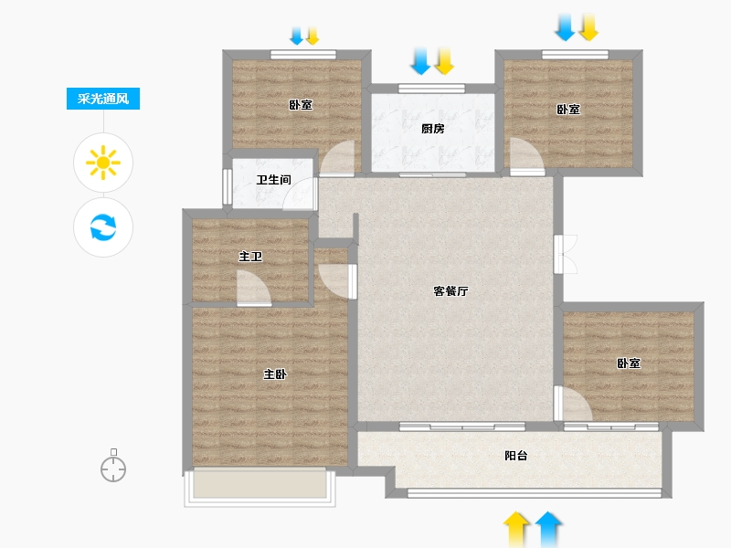 山东省-泰安市-泰安雍锦府-116.01-户型库-采光通风