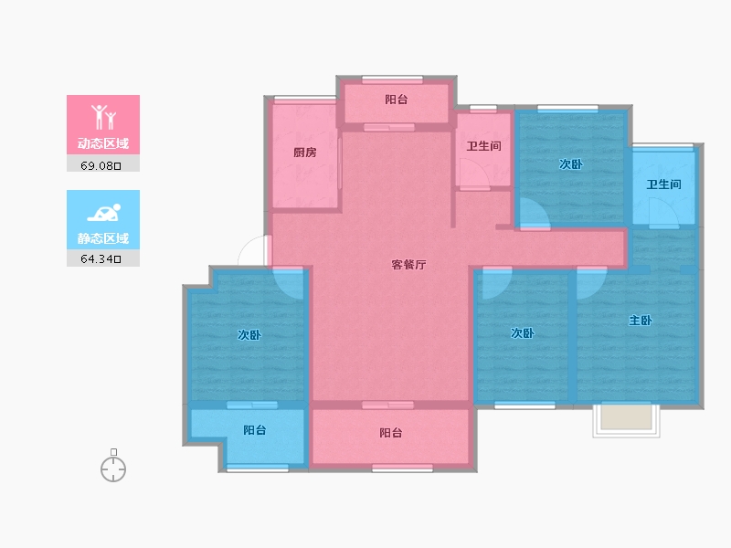 河南省-信阳市-金牛国际社区-118.35-户型库-动静分区