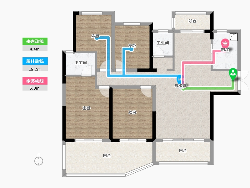 湖南省-湘西土家族苗族自治州-天玺壹号-126.47-户型库-动静线