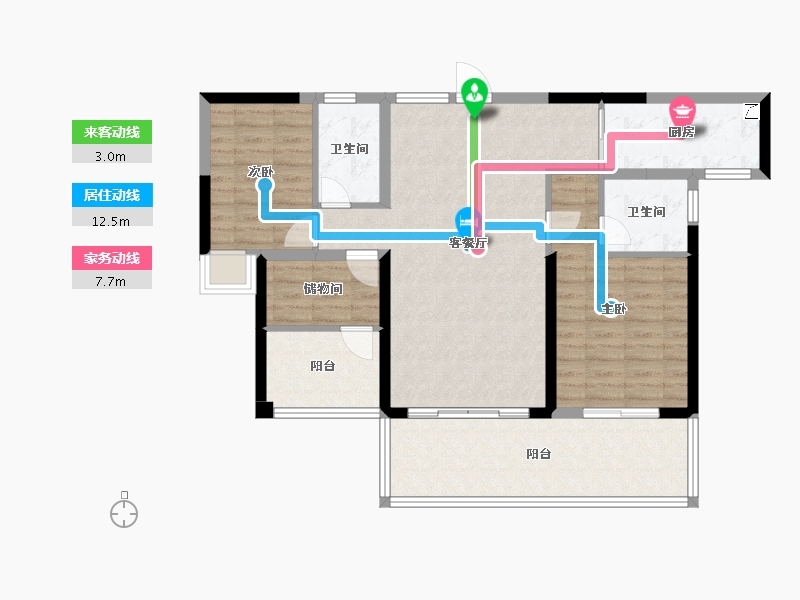 广东省-韶关市-碧桂园太阳城-95.98-户型库-动静线