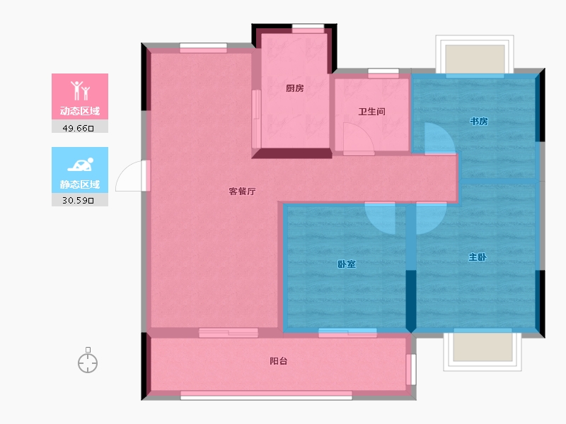 安徽省-合肥市-春风景里-71.49-户型库-动静分区