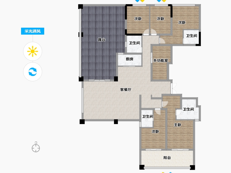 贵州省-六盘水市-城投·凤凰院景-254.40-户型库-采光通风