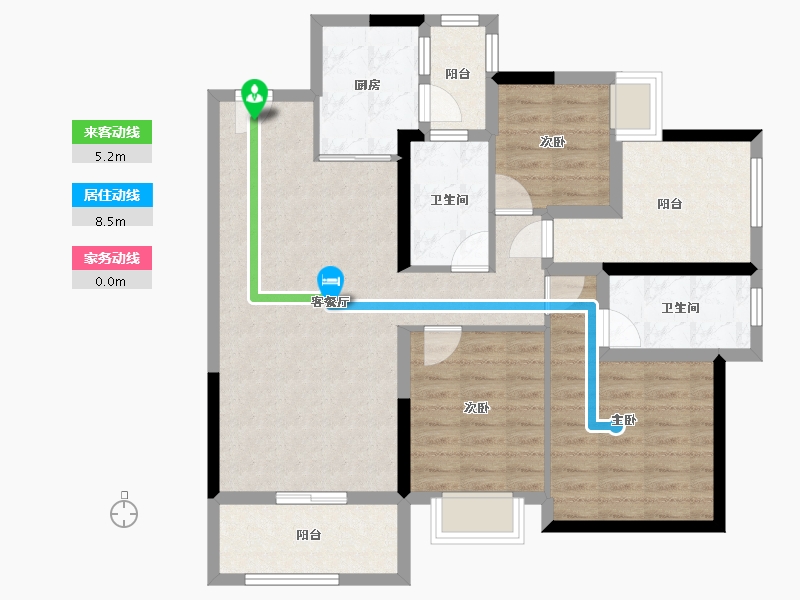 广东省-佛山市-​颐安灏景湾-94.47-户型库-动静线