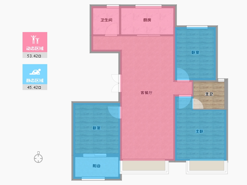 山东省-泰安市-特钢西区-93.60-户型库-动静分区